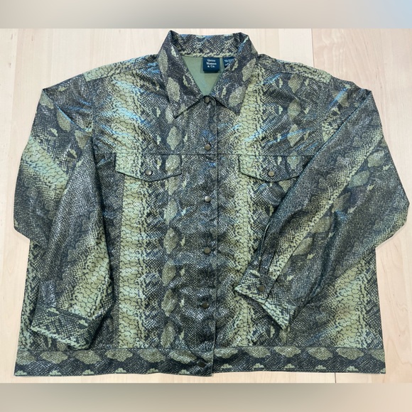 Quizz Woman & Co. plus Large jacket  Women’s Snake Pants Green Color - Picture 9 of 12